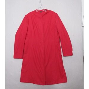 J Peterman Coat Plus 16 Red Wool Blend Preppy Timeless Classic Style Academia